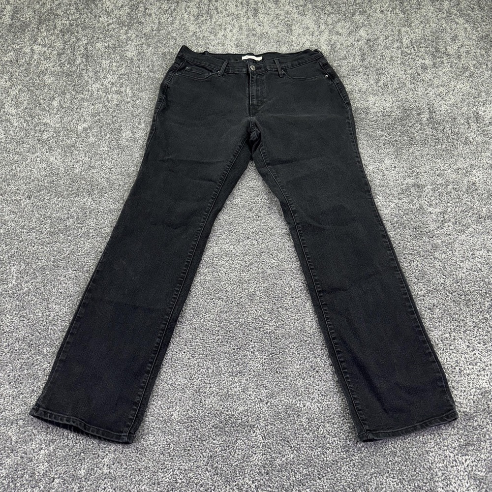Levis 505 Jeans Womens 31 Black Regular Straight Denim Dark Wash Stretch